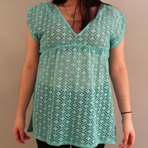 🌊MIKEN SWIM🌊 Crochet Teal Beach Cover Up